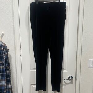 Ella Velour Style Black Straight-Leg Women's Dress Pants